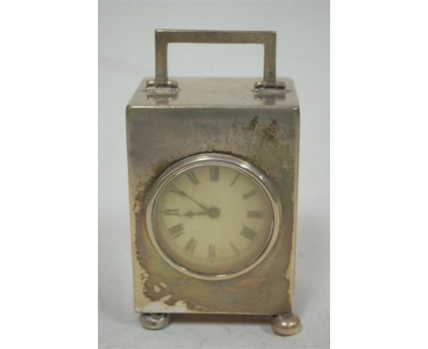 A Mappin & Webb silver cased minuet carriage clock early 20th century