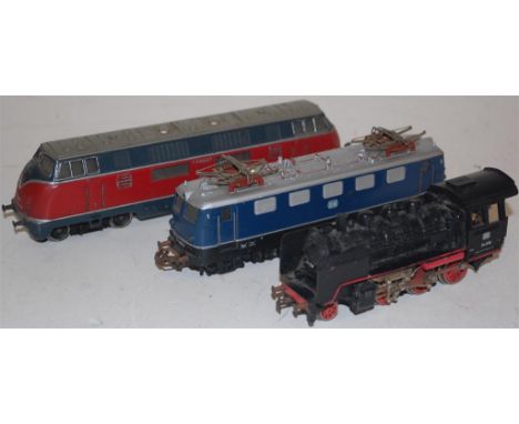 Three Marklin H0 gauge locomotives