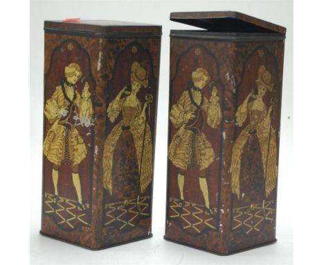 A pair of circa 1900 lithograph printed food tins