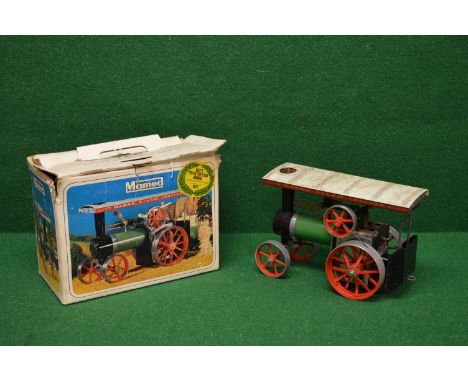 Mamod, 1970's TE1A Steam Tractor with packaging, Meths burner and drive belt (missing steering column), boxed (tatty)