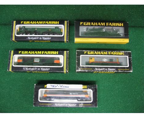 Graham Farish N gauge, Ref. 8119 Class 40 diesel, Ref. 371027 Class 20 diesel, Ref. 805D Class 50 diesel (Special Edition in 