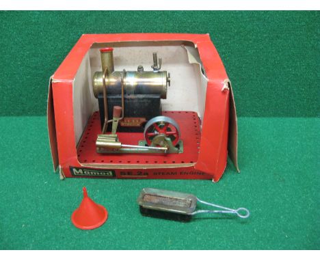 Mamod, a SE.2A stationary steam engine with Meths burner and funnel, contained in original box (window missing)