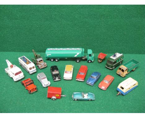 Dinky and Corgi, seventeen diecast model vehicles to include  280 Mobile Midland Bank, 968 TV Roving Eye, 434 Crash Truck, 25