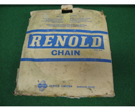 Boxed Renold roller chain No. 110044 - 25' (600 pitches), 0.5" pitch simple