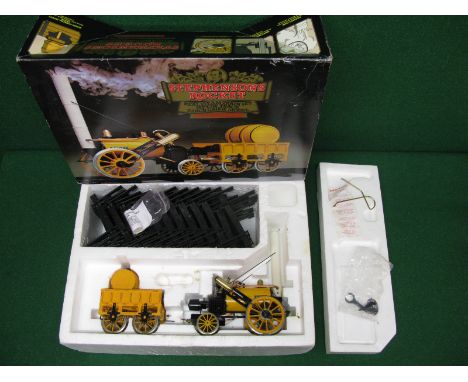 Hornby, 3.5" gauge live steam Rocket in original packaging and box with spanner, funnel and a replacement gas tank (no instru
