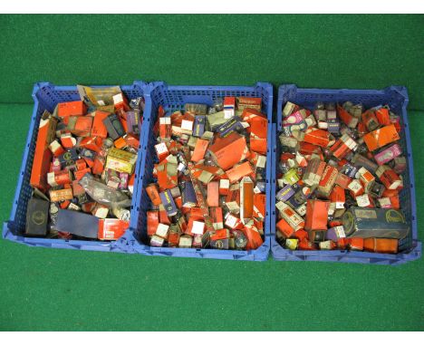 Three crates of automotive light bulbs, majority boxed