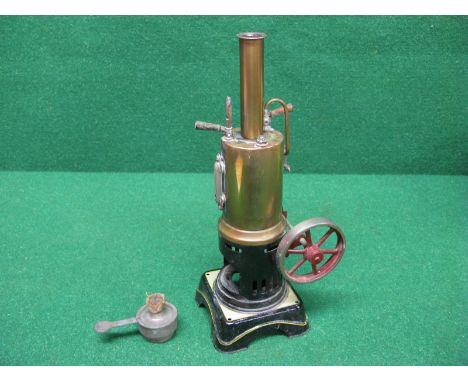 Bing, vertical boiler and steam engine with single cylinder, flywheel, whistle, water gauge, burner and removable chimney - 1