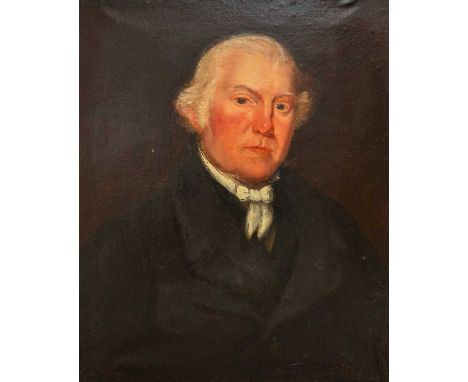 Mid 19th Century English School Portrait of a Gentleman Oil on canvas, inscribed indistinctly to label verso, 61cm x 50cm, 72