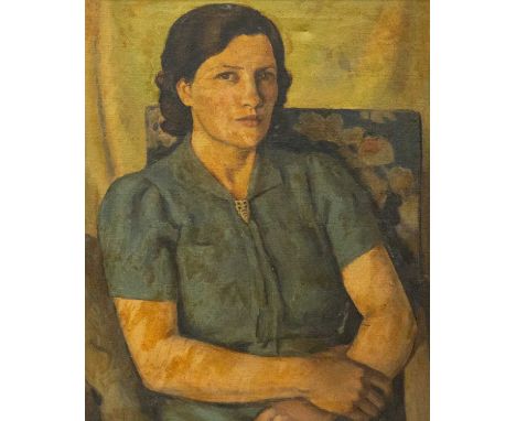 English School Mid-Century Female Portrait Oil on canvas, 61cm x 51cm, 75cm x 65cm framed.