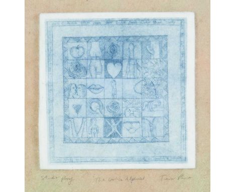 Trevor PRICE (1966) The Erotic Alphabet   Etching, signed and inscribed, artist's proof, 13 x 13cm, 33 x 30cm framed.