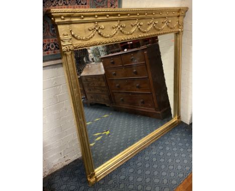 GILT WOOD OVERMANTLE MIRROR