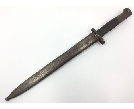 Czech VZ 24 Mauser bayonet. Fullered, single edged 29cm long blade. Unmarked. Overall length 42.5cm. Post war production with