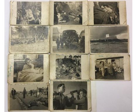 WW2 British collection of over 40 wartime photos of Bergen- Belsen Concentration Camp. These photos were published by the Bri