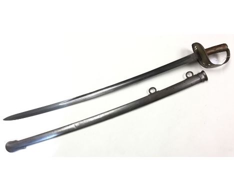 British 1864 pattern&nbsp;Cavalry Sword. 90cm single edged fullered blade, maker marked "Mole, Birmn" with additional inspect