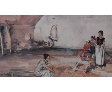 After Sir William Russell Flint RA ROI (1880-1969, British), Four coloured prints, comprising 'Silver and White', 'Gossip in 