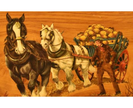 20th Century School, painting on wood, A workhorse study on shaped pine panel, measuring 41cm x 94cm overall