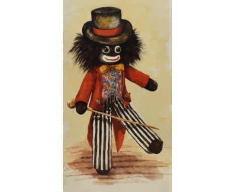 After C.Moore (20th Century), coloured print, A Golly Circus Master, framed, mounted, and under glass, measuring 28cm x 40cm,