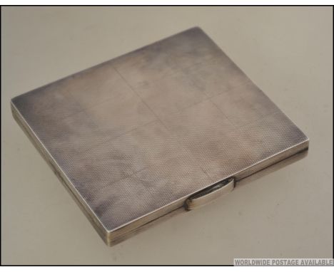 A stunning earlier part of the 20th century silver hallmarked cigarette case with stunning engine turned design. Birmingham a