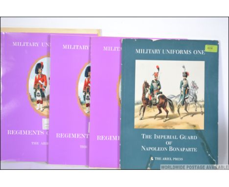 A group of 4 books of military uniform and Napoleonic era soldier lithograph prints along with a small group of loose lithogr
