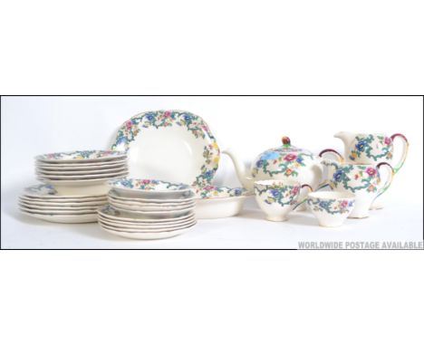 An early 20th century part dinner / tea service by Royal Cauldon in the ' Victoria ' pattern consisting of plates ( various s