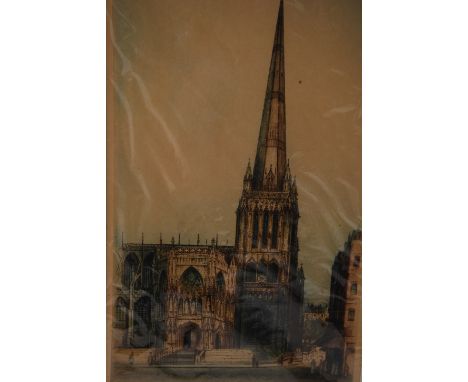 A collection of 19th and early 20th century lithograph prints, mounted. To include Sharland and other artists, Bristol and ot