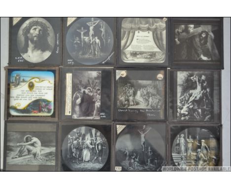 Magic Lantern Slides - Mixed lot of 200 plus magic lantern slides to include religious, views etc. (please see images)