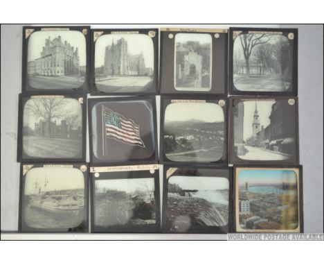 Magic Lantern Slides - USA Canada and South America. Includes some larger American format slides. (50+)