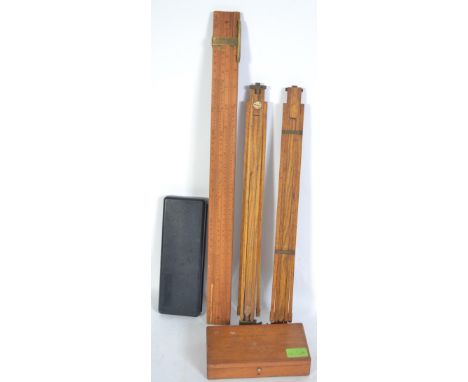 Draughtsman's tools; A collection of three vintage Draughtsman's wooden rules to include Benetfink, London, one of military o