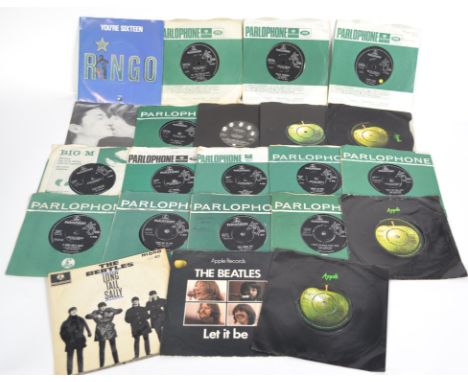 The Beatles - A collection of 45rpm vinyl 7" singles all pertaining to The Beatles to include Long Tall Sally EP, Let It Be, 