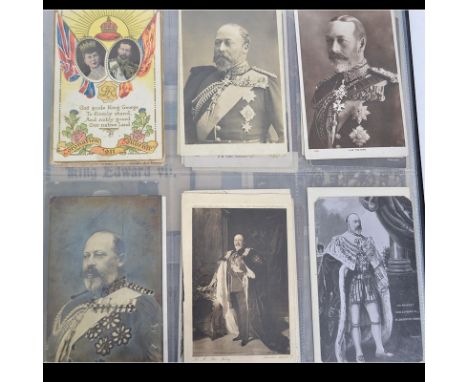 ROYALTY postcard collection of almost 300 in large ring binder. Vintage (mostly) to modern. Inc Foreign Royals. 