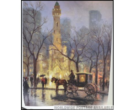 After Thomas Kinkade [ American1958 -2012 ) An offset lithograph entitled ' Carmel Mission 1998 Complete with the certificate