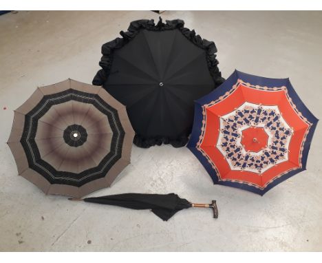 Lady's Scarves and Vintage Umbrellas, a collection of vintage and modern silk and other scarves including examples by Jacqmar