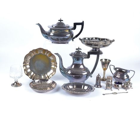 Four boxes of silver plated table wares to include Viners of Sheffield coffee pot and tea pot,  a variety of cutlery both loo