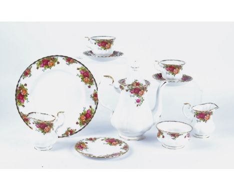 An extensive Royal Albert tea and dinner service in the 'Old Country Roses' pattern,  to include three tureens, teapot, coffe