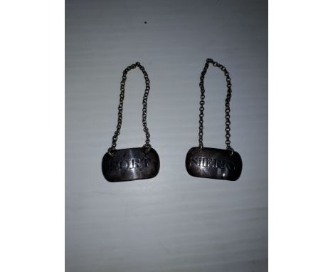 Georgian Silver Decanter Labels, a pair of oval labels Port and Sherry, London I.R. John Reily 1805/1807, G, (2) 
