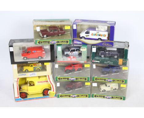 Minichamps, Corgi, ERTL - 11 x boxed die-cast model vehicles - Lot includes a Minichamps Ford Transit 1965, a Corgi Classic #