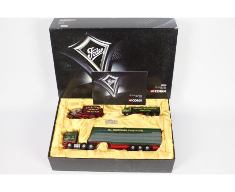 Corgi - A boxed 150 Years Of Foden Trucks set # CC99185. Includes a 1931 Steam Wagon, an S21 8 Wheel Tipper and a 2002 Alpha 