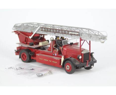 Fire Brigade Models - A built kit model Dennis Merryweather Turntable Ladder Fire Engine in 1:48 scale in London Fire Brigade