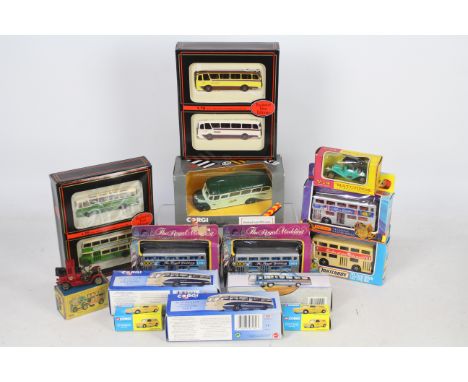 Matchbox - Corgi. A collection of 14 boxed die cast models in varying scales to include - Matchbox K-15 Berlin Bus. Corgi Cla