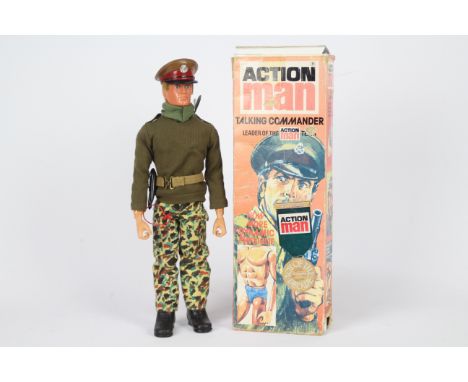 Palitoy, Action Man - A vintage Palitoy Action Man Talking Commander figure. The eagle -eye, blond flock haired, ''muscle' bo