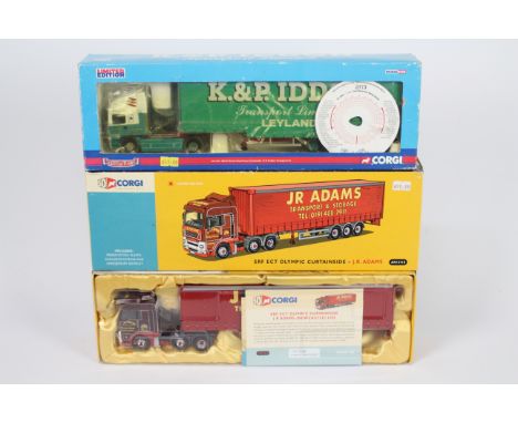 Corgi - 2 limited edition ERF trucks, an EC Step Frame Curtainside in K&amp;P Iddon Transport livery # CC11912 number 2073 of