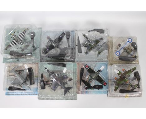 Amercom - 8 x blister-packed die-cast model aeroplanes - Lot includes a 1:100 scale 1970 Fairey Gannet, a 1:72 scale 1944 Haw