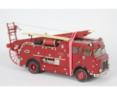 Fire Brigade Models - A built kit model AEC Mercury Merryweather Fire Engine in 1:48 scale in London Fire Brigade livery prob