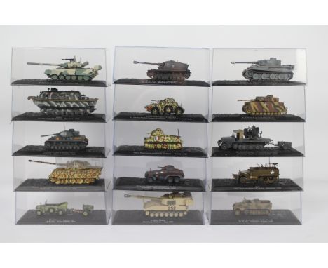 DeAgostini - 15 x boxed military vehicles - Lot includes an Egyptian 1942 Leichter Zugkraftwagen 3t vehicle, a Tunisian 1943 