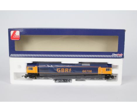 Lima - A OO gauge class 66 Diesel Loco in GBRf blue and yellow livery operating number 66706. # L204943. The model appears Mi