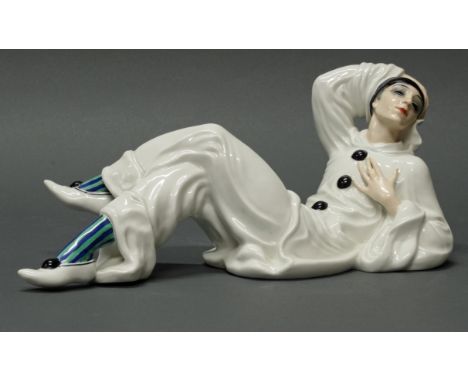 Porzellanfigur, "Pierrot (Aschermittwoch)", Rosenthal, Selb, Bavaria, Modellnummer K 549, Malersignatur Wilhelm, polychrom, M