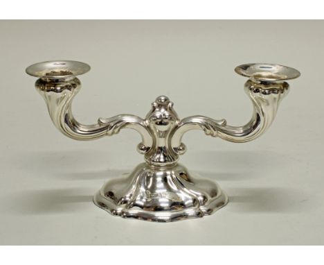 Tischleuchter, Silber 925, Emil Hermann, gedrehte Züge, zweiflammig, geschwert, 10.3 cm