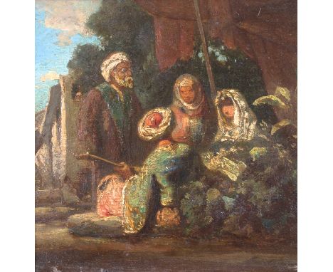 Spitzweg, Carl (1808 München - 1885 ebda., bedeutender Münchner Maler und Illustrator der Biedermeierzeit),"Türkengruppe vor 