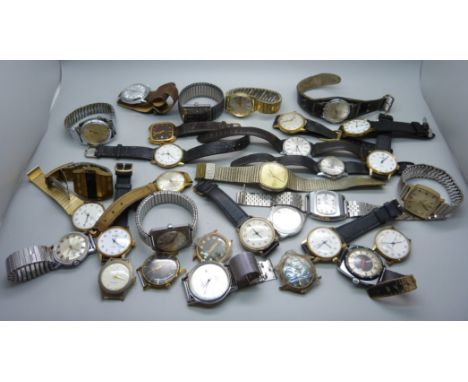 A collection of wristwatches including Accurist, Timex, Sekonda and Ingersoll 