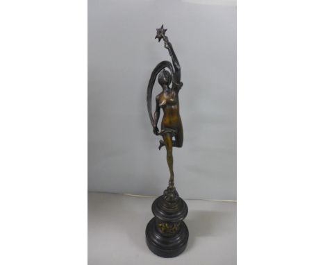 A bronze sculpture, Fortuna, 40cm 